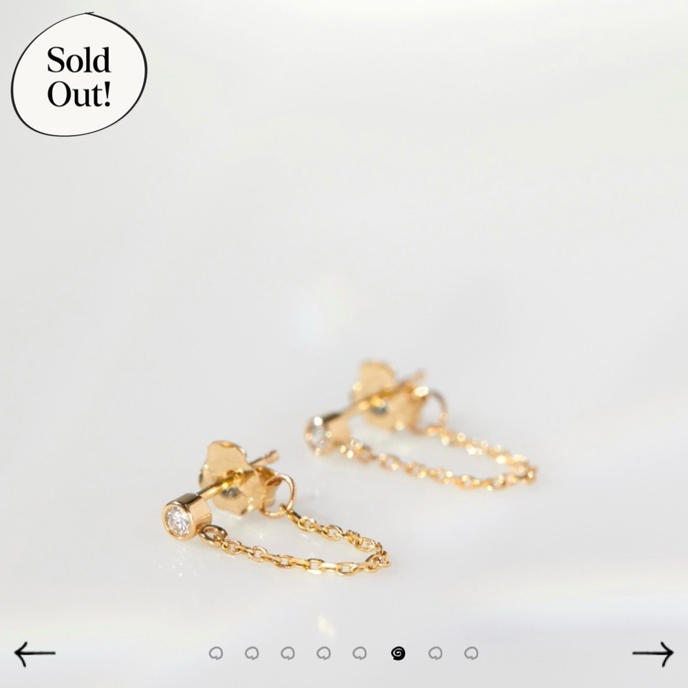 Chained to My Heart Diamond Earring, Petite (single)